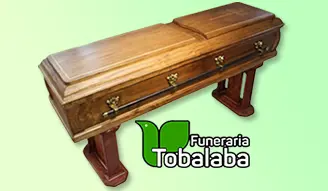 Ataúd del plan Servicio Básico – Funeraria Tobalaba, Santiago